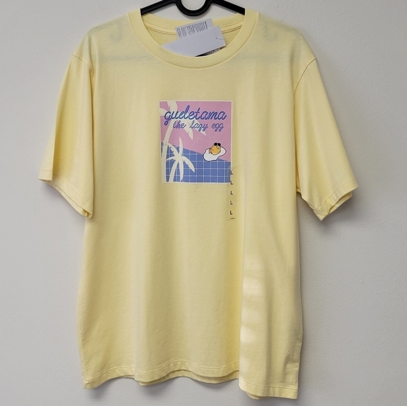 Uniqlo Sanrio Gudetama Graphic T-Shirt Yellow L - Picture 2 of 10